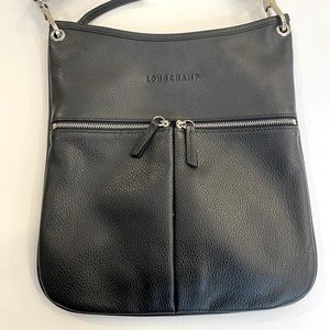 Black long champ crossbody bag